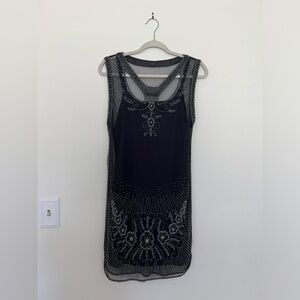 Beaded 1920 Navy Dress